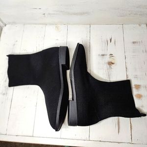 Pull-On Black Sock Mini Boots